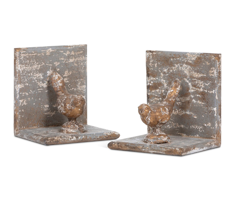 Bird Duet Iron Bookends - Set of 2
