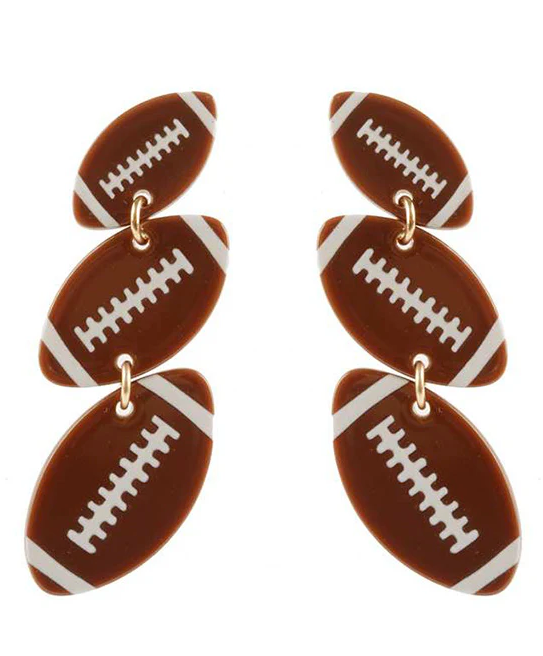 Triple Football Earrings