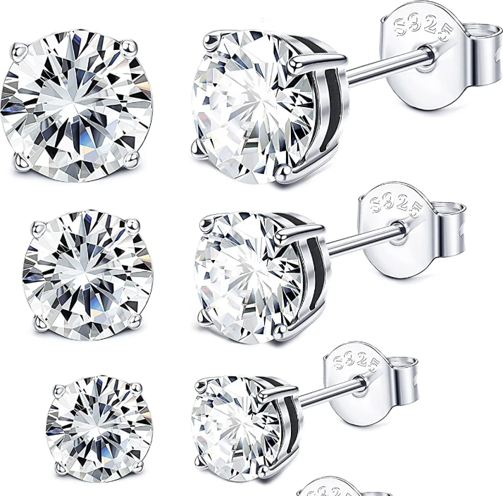 Timeless CZ Sterling Silver Stud Earrings