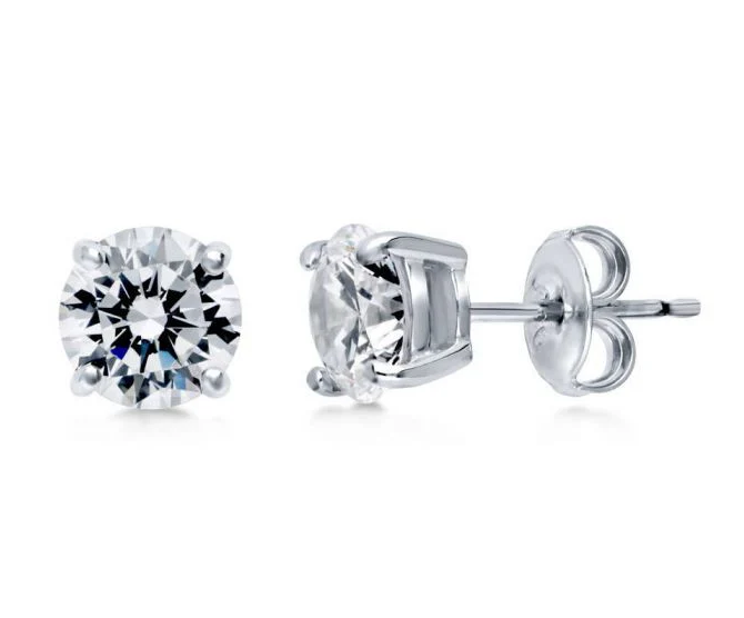 Timeless CZ Sterling Silver Stud Earrings