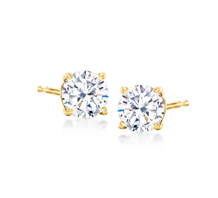 Timeless CZ Sterling Silver Stud Earrings