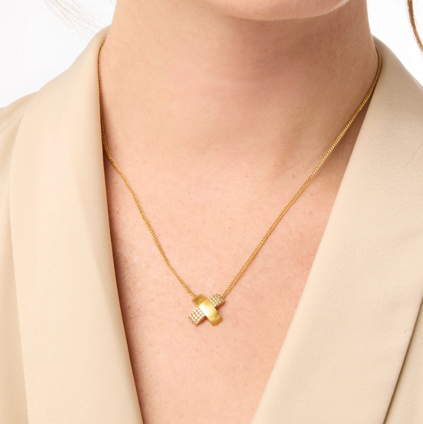 Julie Vos Catalina X Pavé Delicate Necklace