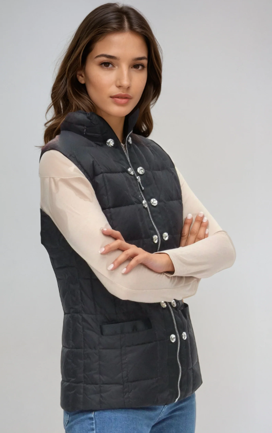 Ciao Milano Celia Puffer Vest with Hood