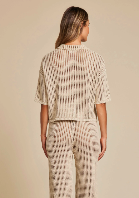 Barefoot Dreams Sunbleached Buttoned Short Sleeve
