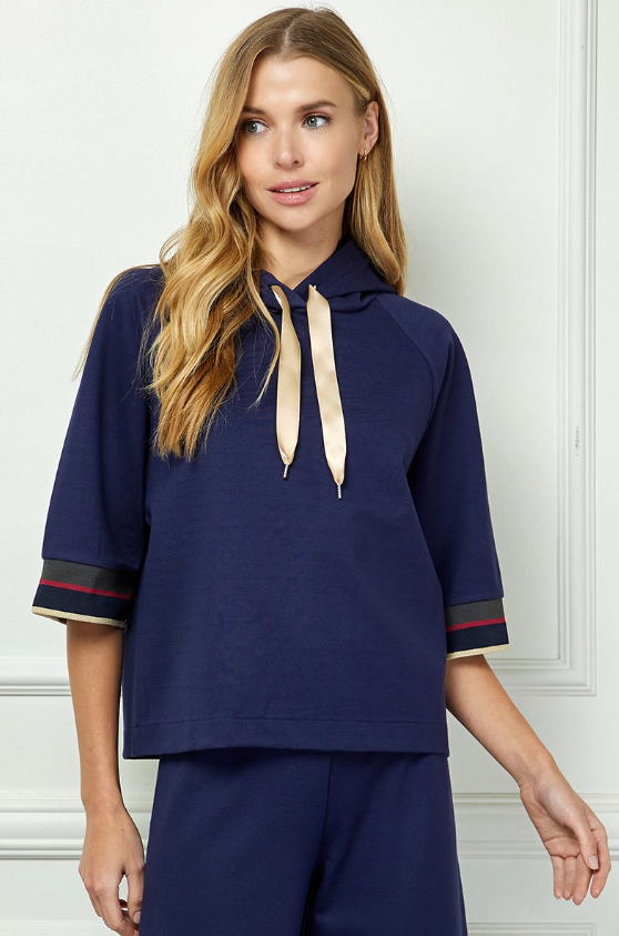 Saylor Hooded Stripe Top