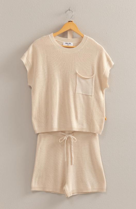 Marisol Short Sleeve Sweater & Shorts Set - Final Sale 30% off in cart