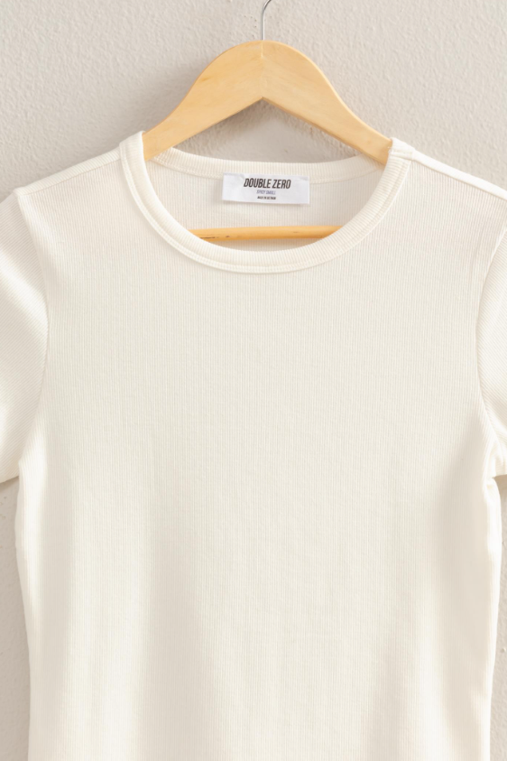 Brynleigh Ribbed Crew Short Sleeve Top
