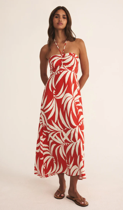 Z Supply Elodi Palm Floral Midi Dress - Final Sale 40% off in cart