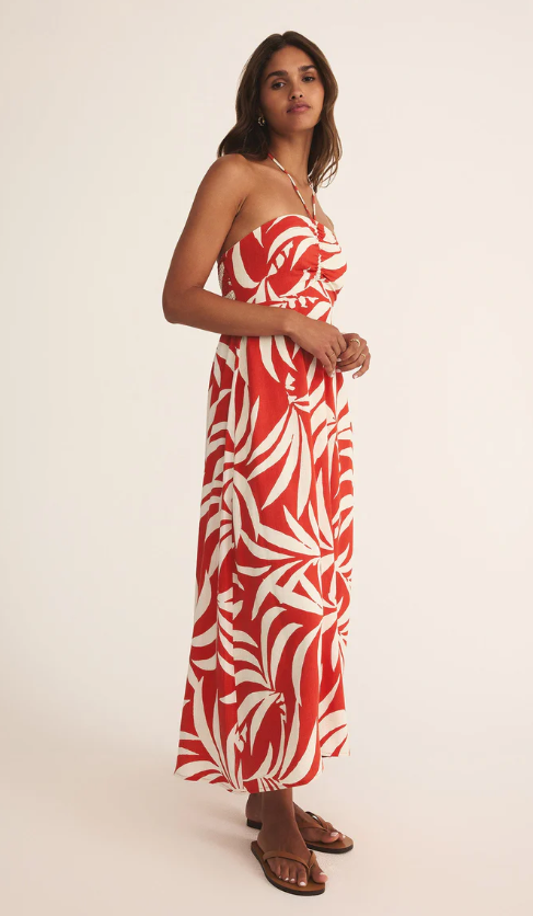 Z Supply Elodi Palm Floral Midi Dress - Final Sale 40% off in cart