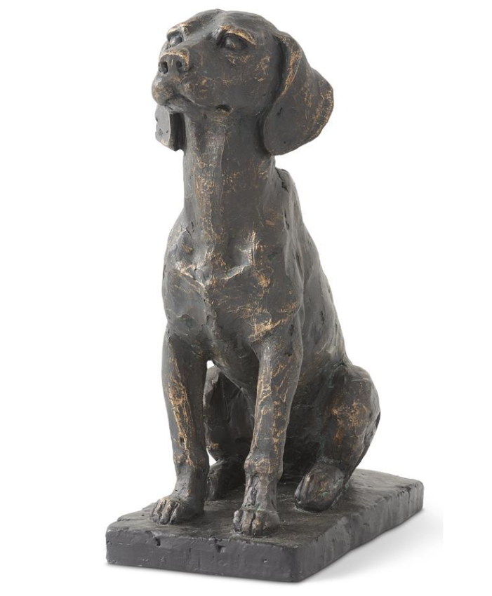 Antiqued Patina Dog on Base