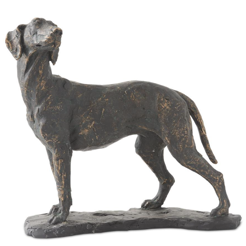 Antiqued Patina Dog on Base