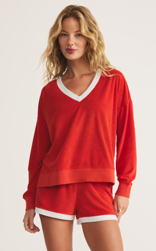 Z Supply Marx V-Neck Terry Sweatshirt - Final Sale 40% off in cart
