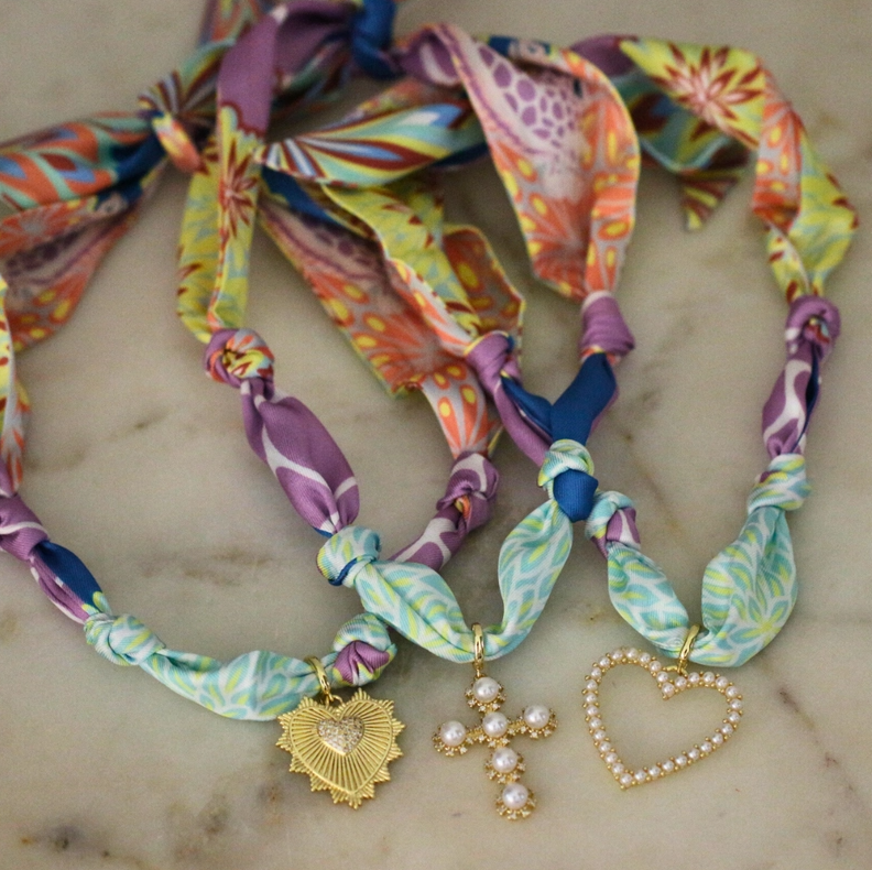 Sunset Garden Scarf Necklace
