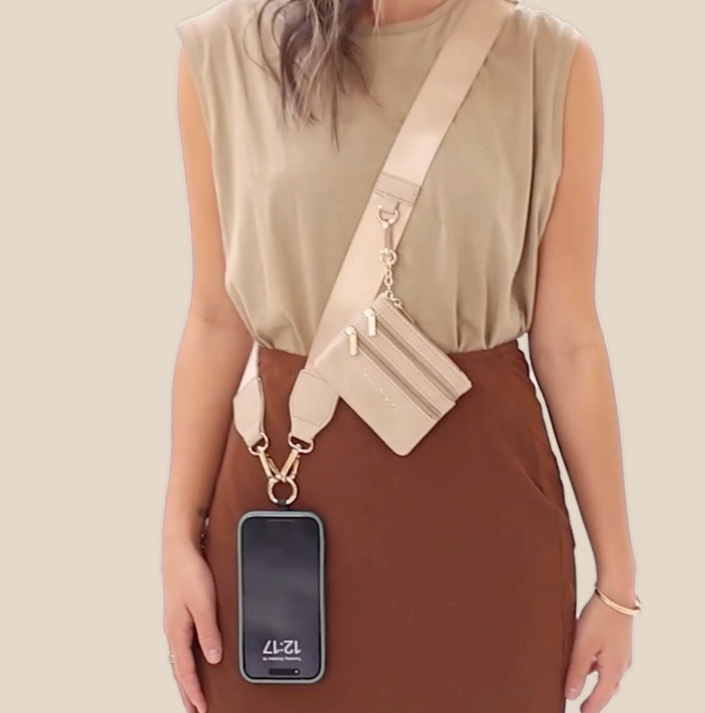 Clip & Go Crossbody Strap w/ Zippered Pouch