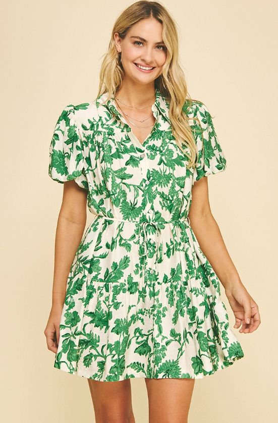 Valeria Floral Button Down Mini Dress