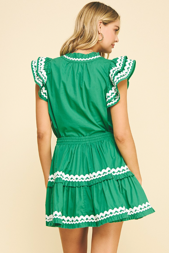 Imani Ric Rac Ruffle Sleeve Top - Final Sale 40% off in cart