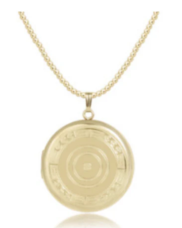 E Newton 15" Choker - Classic Gold 2mm Bead - Cherish Large Locket