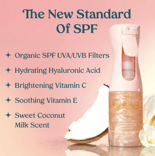 Kopari Sunglaze Sheer Body Mist Sunscreen SPF 42