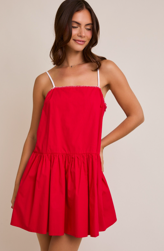 Nala Strappy Poplin Mini Dress - Final Sale 30% off in cart