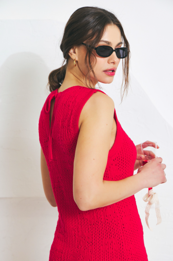 Alaya Textured Crochet Mini Dress