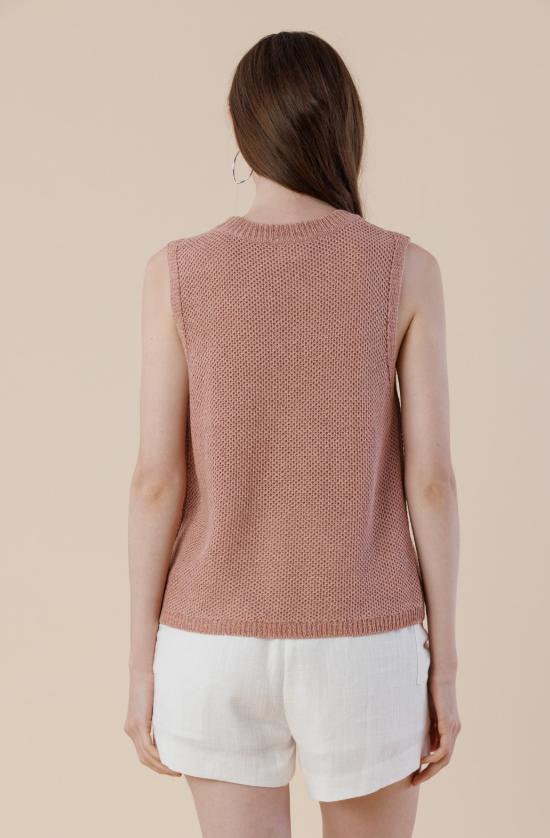 Bow Embroidered Sweater Tank