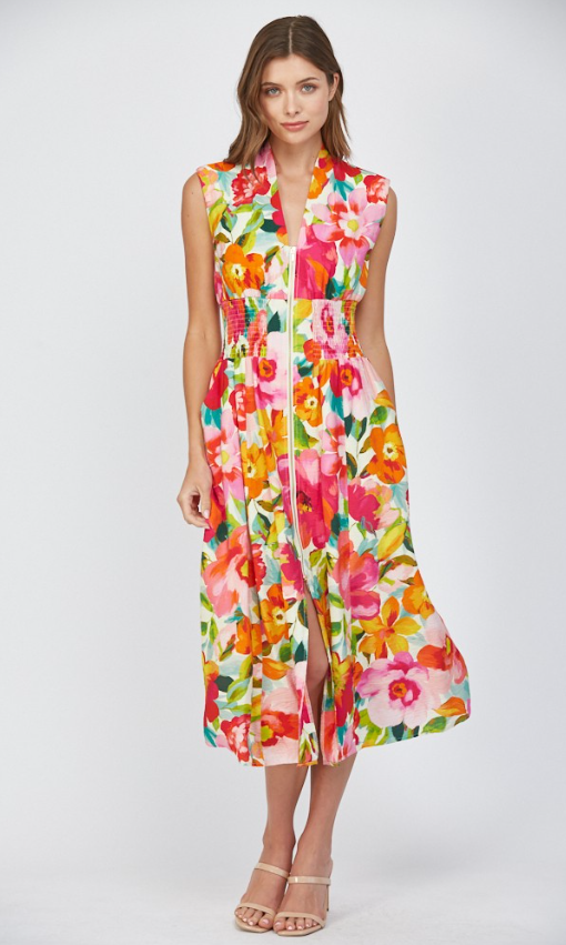 Kaia Zip Front Sleeveless Dress