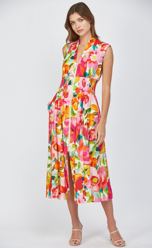 Kaia Zip Front Sleeveless Dress