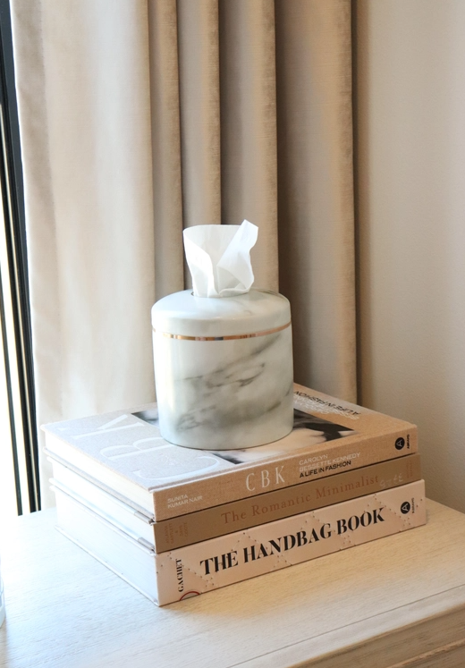 Marble Printed Ceramic Tissue Holder