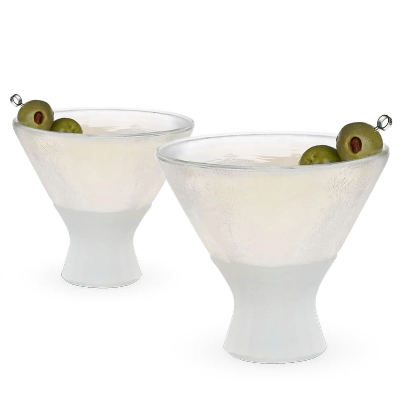 Glass Freeze Cooling Martini Glasses - Set of 2