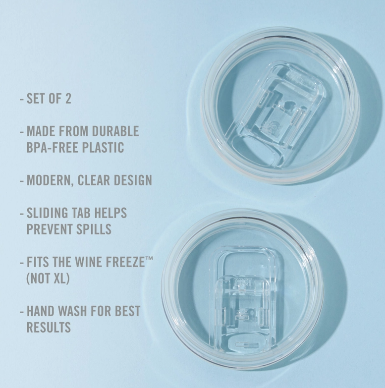 Wine Freeze Travel Lids For Cooling Cups - Set of 2