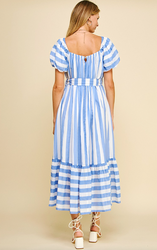Lara Stripe Square Neck Maxi Dress - Final Sale 40% off in cart