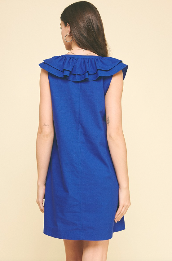 Jane Ruffle Detail Mini Dress