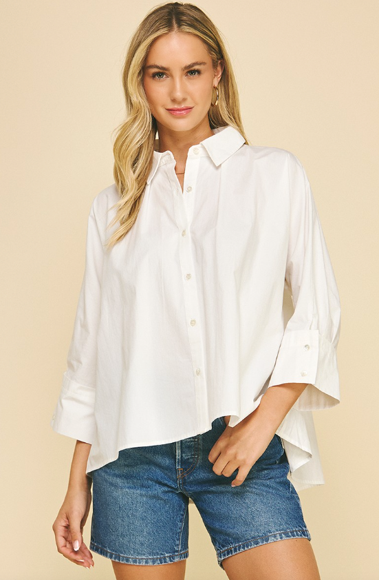 Joanna Solid Button Down Shirt