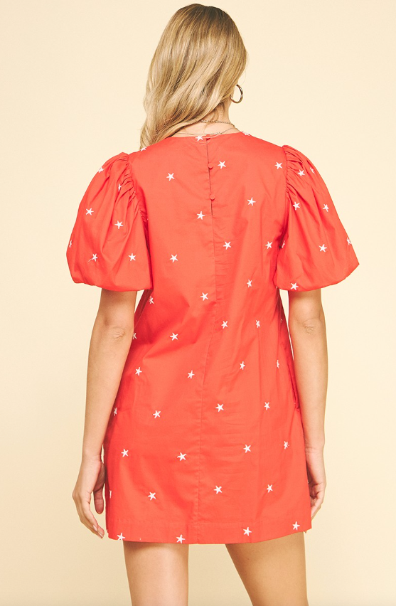 Payton Star Embroidered Mini Dress