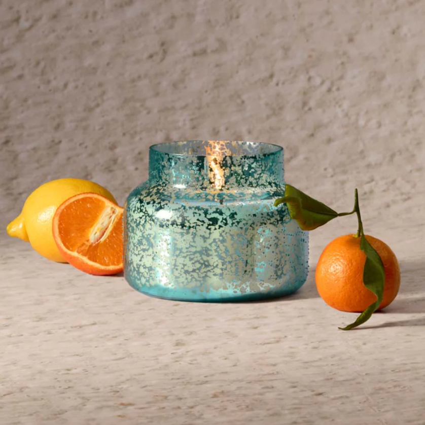 Capri Blue Volcano Blue Textured Mercury Jar Candle