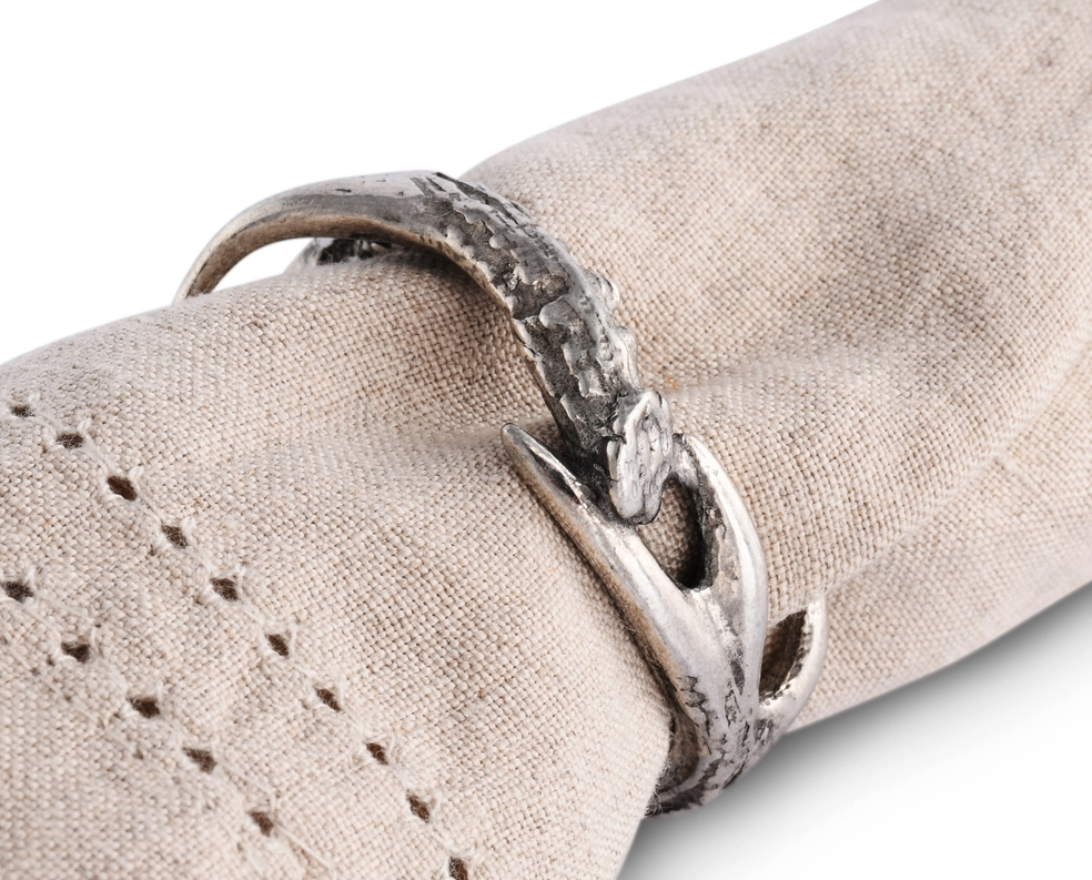 Pewter Antler Napkin Rings - Set of 4