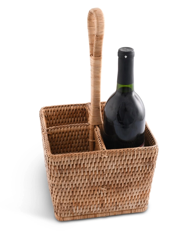 Hand Woven Rattan Wicker Flatware Caddy
