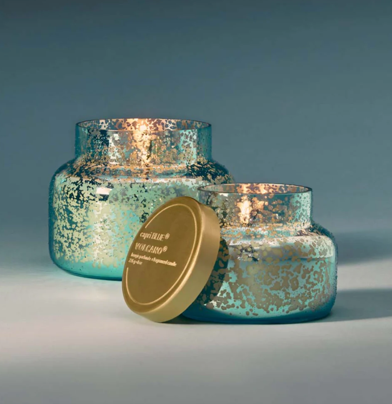 Capri Blue Volcano Blue Textured Mercury Jar Candle