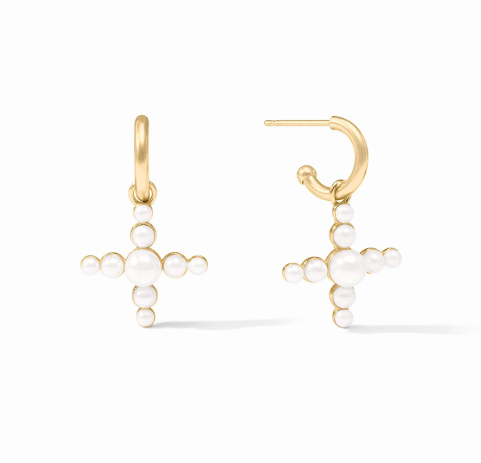 Julie Vos Gumdrop Cross Hoop & Charm Earring
