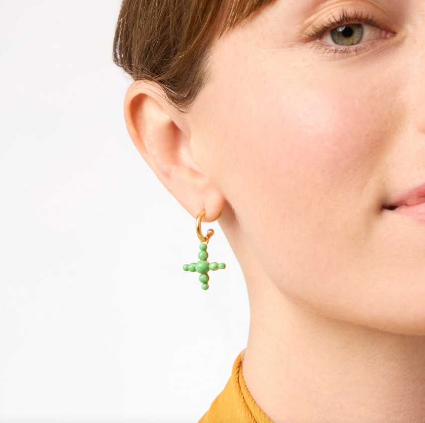 Julie Vos Gumdrop Cross Hoop & Charm Earring
