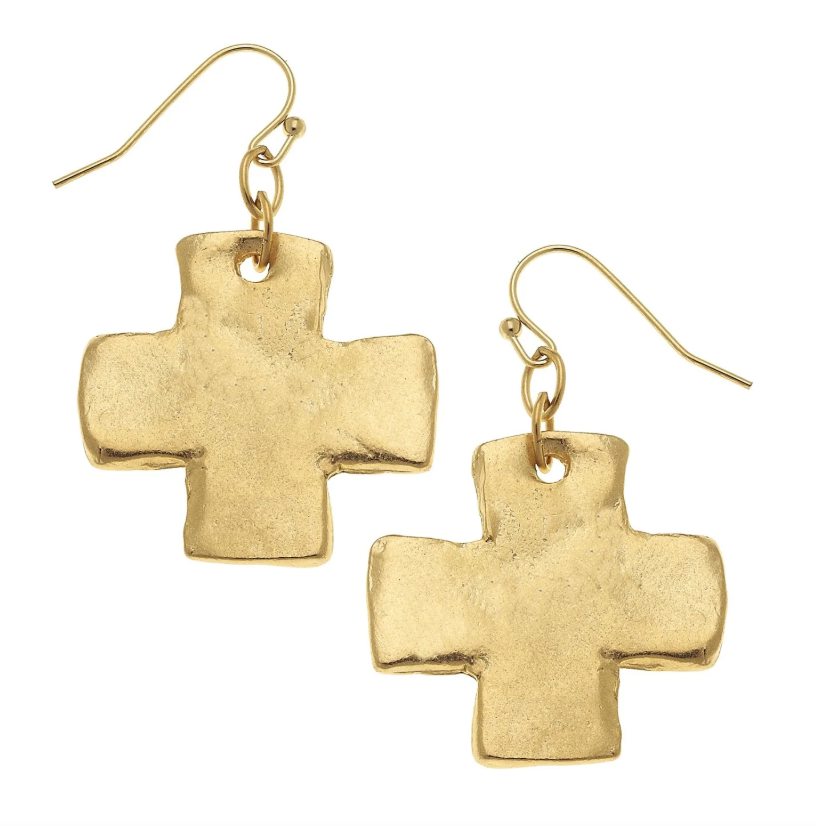 Susan Shaw Square Cross Earrings