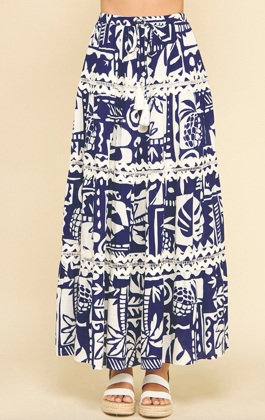 Amora Eyelet Detail Tiered Maxi Skirt - Final Sale 30% off in cart