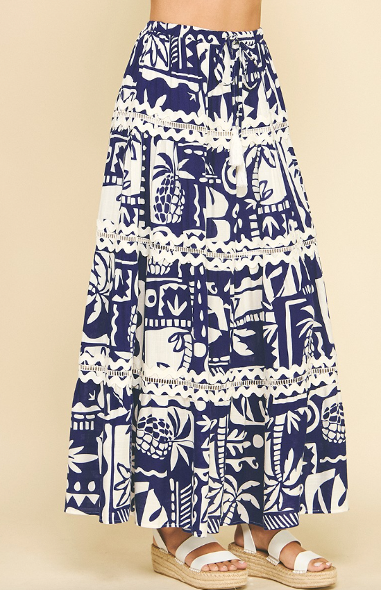 Amora Eyelet Detail Tiered Maxi Skirt - Final Sale 30% off in cart