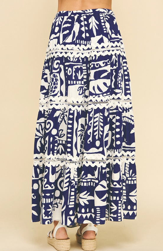 Amora Eyelet Detail Tiered Maxi Skirt - Final Sale 30% off in cart