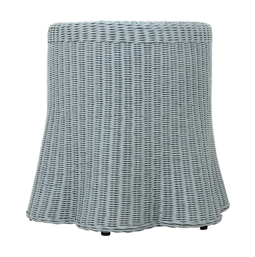 Rattan Scalloped Side Table