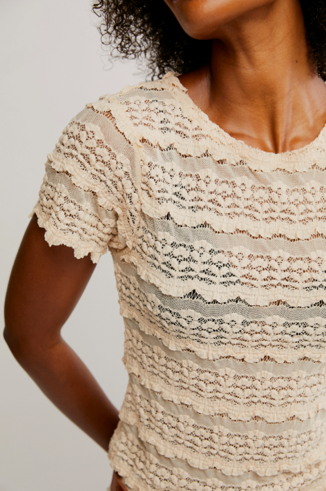 Free People Angelina Lace Tee