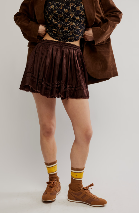 Free People Third Charm Shine Mini Skirt