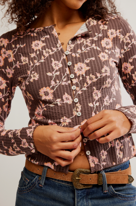 Free People Tilly Long-Sleeve Print Cardi