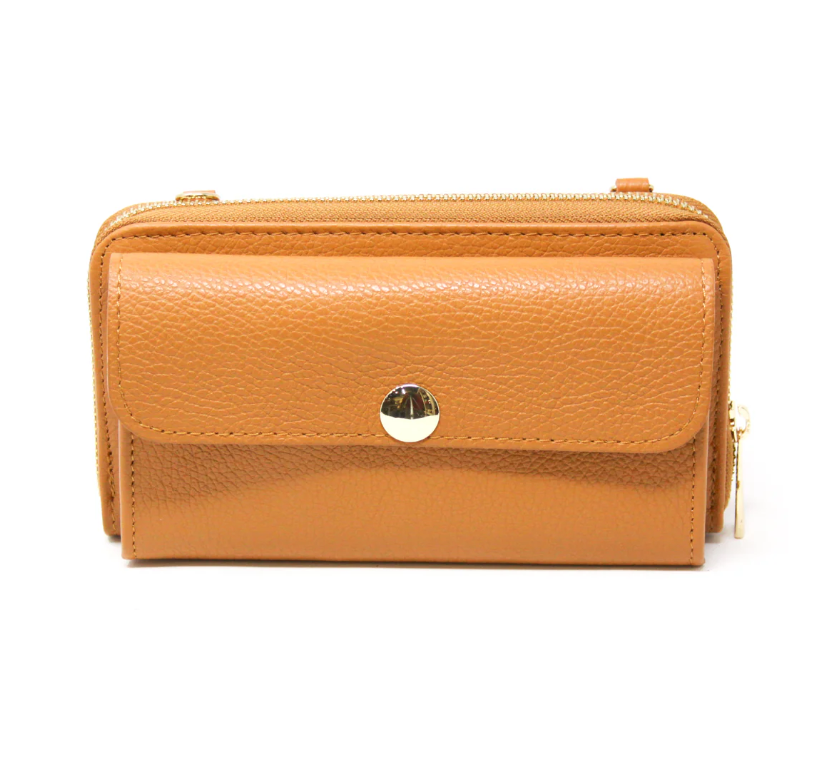Genuine Leather Crossbody Wallet
