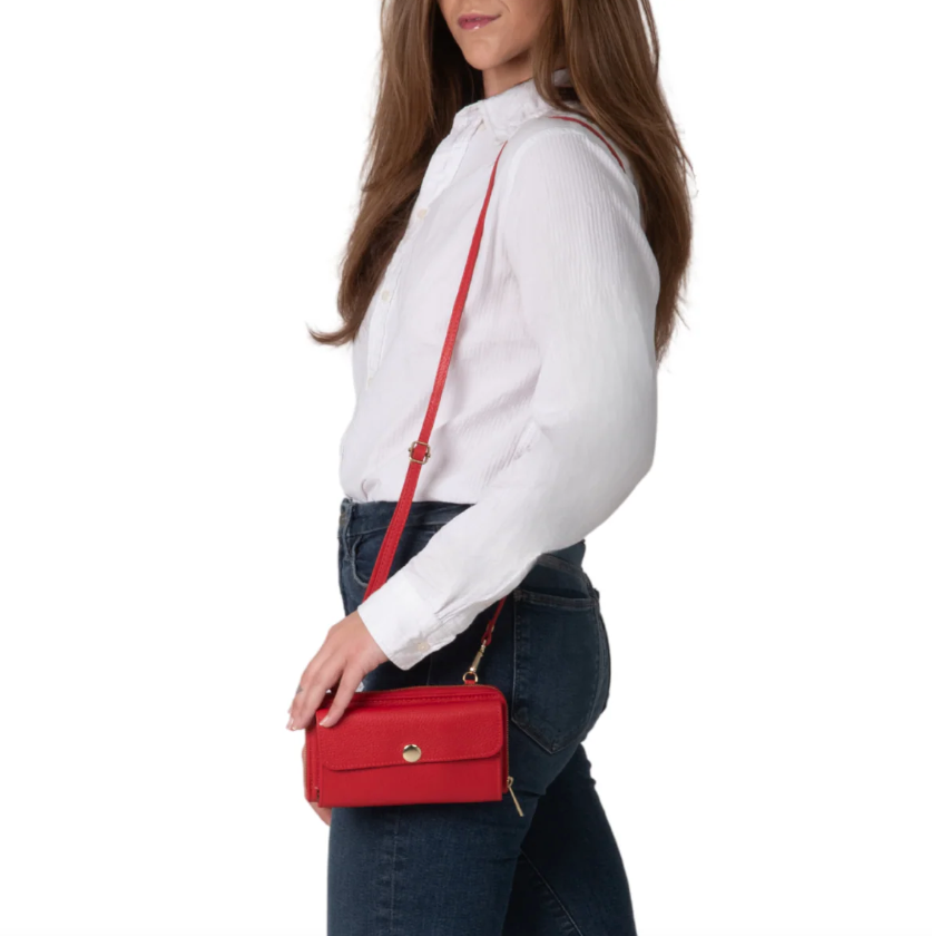 Genuine Leather Crossbody Wallet